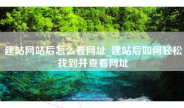 建站网站后怎么看网址_建站后如何轻松找到并查看网址