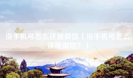 没手机号怎么注册微信（没手机号怎么注册微信？）