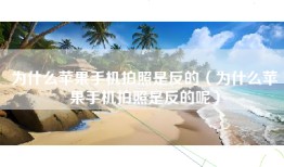 为什么苹果手机拍照是反的（为什么苹果手机拍照是反的呢）