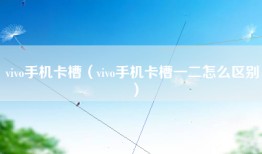 vivo手机卡槽（vivo手机卡槽一二怎么区别）