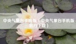 中央气象台手机版（中央气象台手机版官方下载）