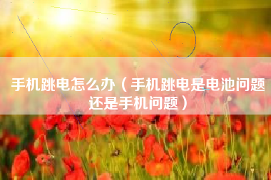 手机跳电怎么办（手机跳电是电池问题还是手机问题）