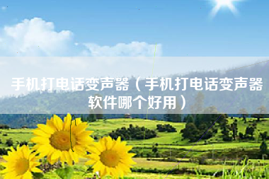 手机打电话变声器（手机打电话变声器软件哪个好用）